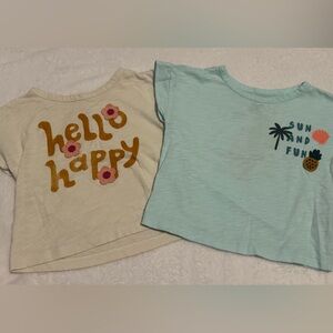 Carter's Cream and Light Blue T-shirt Girls 2T bundle of 2!